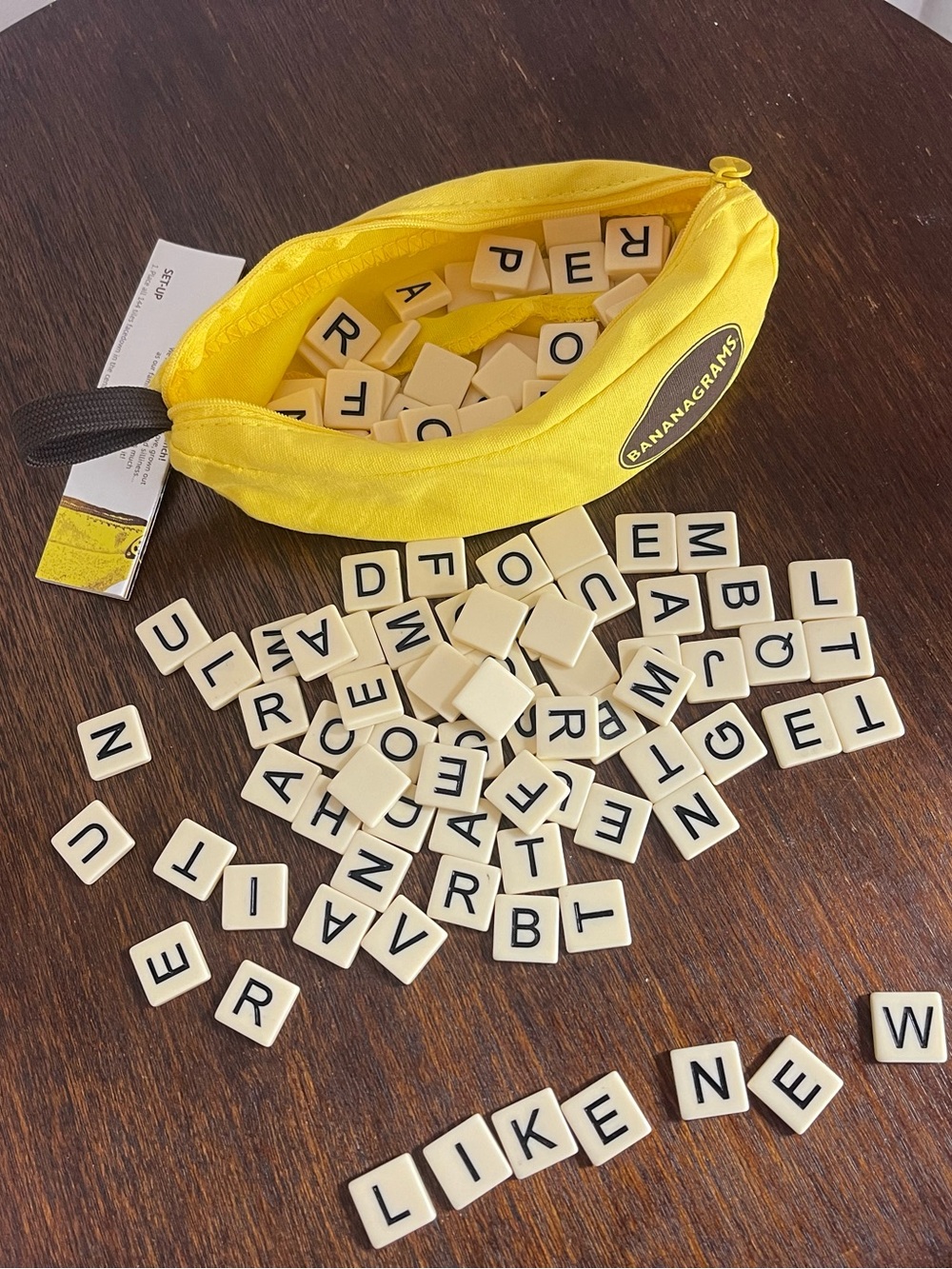 Bananagrams Spelling Game - Yellow Tile Pouch with Letter Tiles